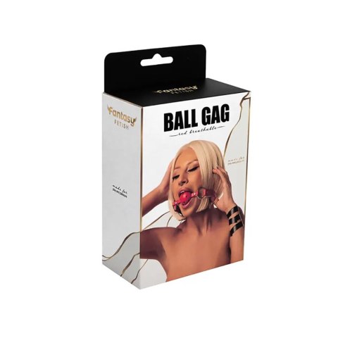 Red breathable ball gag with adjustable strap Fantasy - Boys of Toys Sp. z. o.o. (dystrybutor)
