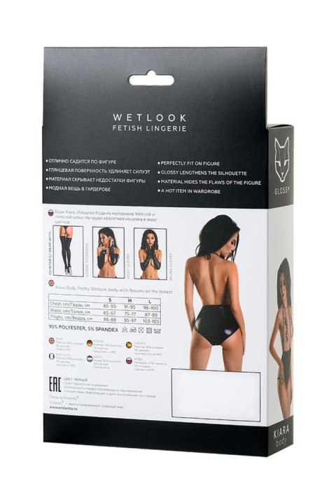 Wetlook body dress KIARA - black XL GLOSSY - Boys of Toys Sp. z o.o. (dystrybutor)
