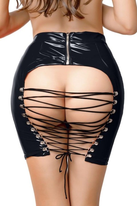 Wetlook skirt Leanne - black M GLOSSY - Boys of Toys Sp. z o.o. (dystrybutor)