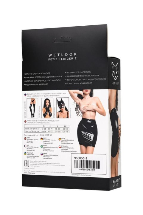 Wetlook skirt Leanne - black M GLOSSY - Boys of Toys Sp. z o.o. (dystrybutor)