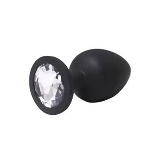 Black medium butt plug with white crystal Fantasy - Boys of Toys Sp. z. o.o. (dystrybutor)