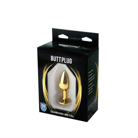Gold Small Butt Plug with White Diamond Fantasy - Boys of Toys Sp. z. o.o. (dystrybutor)