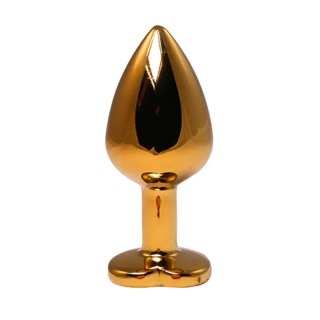 Gold medium heart-shaped butt plug with red crystal Fantasy - Boys of Toys Sp. z. o.o. (dystrybutor)