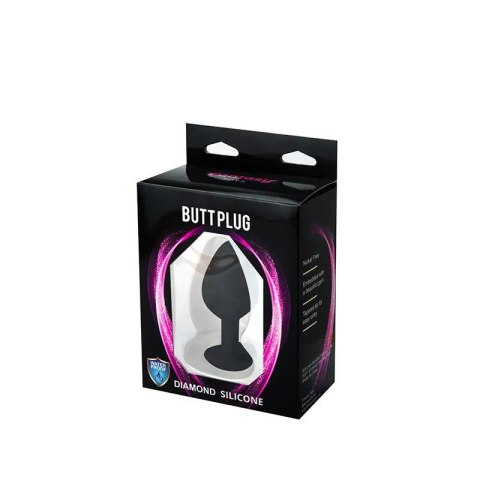 Medium black silicone anal plug with a heart and a diamond Fantasy - Boys of Toys Sp. z. o.o. (dystrybutor)