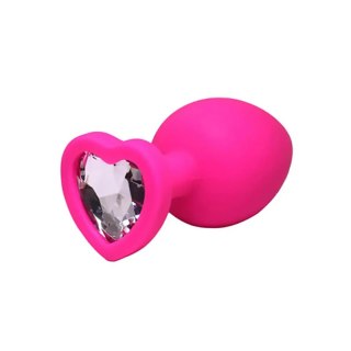 Pink large heart-shaped butt plug with white crystal Fantasy - Boys of Toys Sp. z. o.o. (dystrybutor)