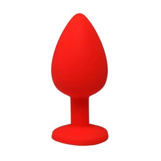 Red large butt plug with white crystal Fantasy - Boys of Toys Sp. z. o.o. (dystrybutor)