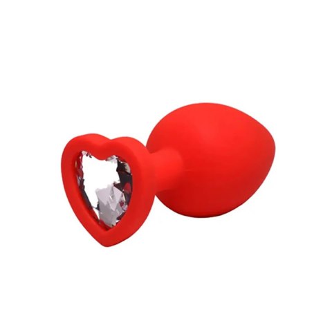 Red large heart-shaped butt plug with white crystal Fantasy - Boys of Toys Sp. z. o.o. (dystrybutor)
