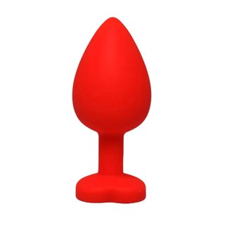 Red small heart-shaped butt plug with white crystal Fantasy - Boys of Toys Sp. z. o.o. (dystrybutor)