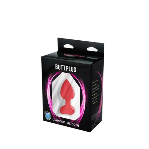 Red small heart-shaped butt plug with white crystal Fantasy - Boys of Toys Sp. z. o.o. (dystrybutor)