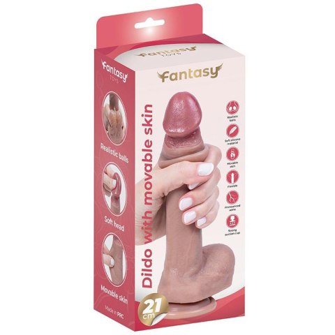 Silicone dildo with foreskin and realistic testicles 21 cm Fantasy - Boys of Toys Sp. z. o.o. (dystrybutor)