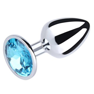 Silver Large Butt Plug with Blue Diamond Fantasy - Boys of Toys Sp. z. o.o. (dystrybutor)
