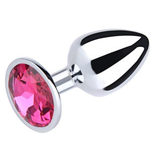 Silver Medium Butt Plug with Pink Diamond Fantasy - Boys of Toys Sp. z. o.o. (dystrybutor)