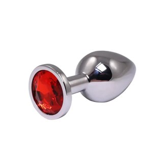 Silver Medium Butt Plug with Red Diamond Fantasy - Boys of Toys Sp. z. o.o. (dystrybutor)