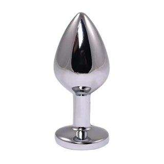 Silver Medium Butt Plug with Red Diamond Fantasy - Boys of Toys Sp. z. o.o. (dystrybutor)
