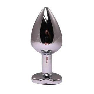 Silver medium heart-shaped butt plug with black crystal Fantasy - Boys of Toys Sp. z. o.o. (dystrybutor)