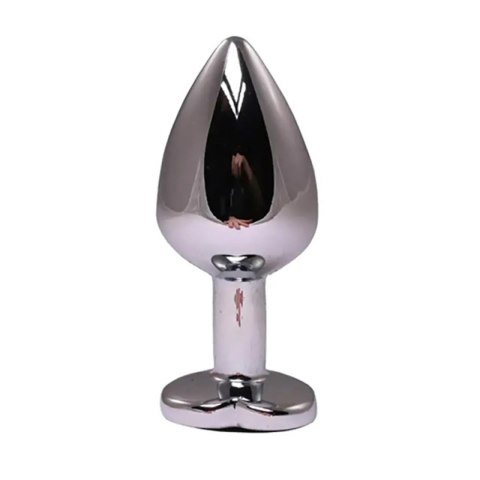 Silver medium heart-shaped butt plug with black crystal Fantasy - Boys of Toys Sp. z. o.o. (dystrybutor)