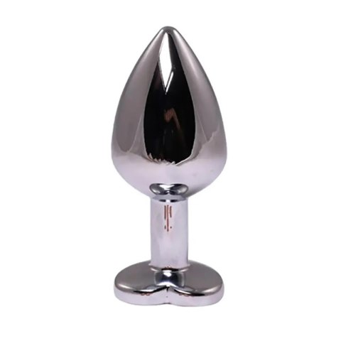 Silver medium heart-shaped butt plug with pink crystal Fantasy - Boys of Toys Sp. z. o.o. (dystrybutor)