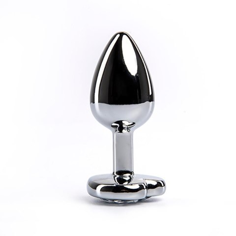 Silver medium heart-shaped butt plug with white crystal Fantasy - Boys of Toys Sp. z. o.o. (dystrybutor)