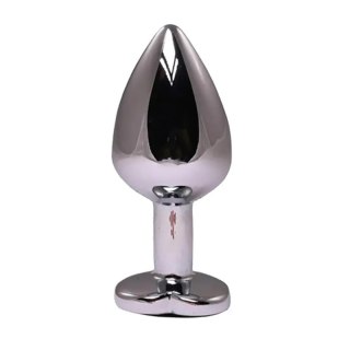 Silver small heart-shaped butt plug with black crystal Fantasy - Boys of Toys Sp. z. o.o. (dystrybutor)