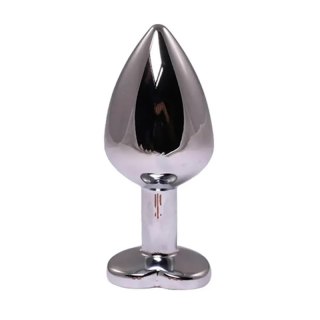 Silver small heart-shaped butt plug with pink crystal Fantasy - Boys of Toys Sp. z. o.o. (dystrybutor)