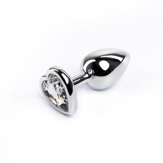 Silver small heart-shaped butt plug with white crystal Fantasy - Boys of Toys Sp. z. o.o. (dystrybutor)
