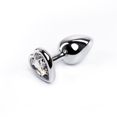 Silver small heart-shaped butt plug with white crystal Fantasy - Boys of Toys Sp. z. o.o. (dystrybutor)