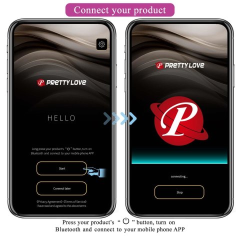 PRETTY LOVE - Ethan purple, 12 vibration functions Mobile APP Long-distance Control Baile - Boys of Toys Sp. z. o.o. (dystrybutor)