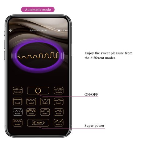 PRETTY LOVE - CASPER Purple 12 vibration functions Mobile APP remote control Baile - Boys of Toys Sp. z. o.o. (dystrybutor)