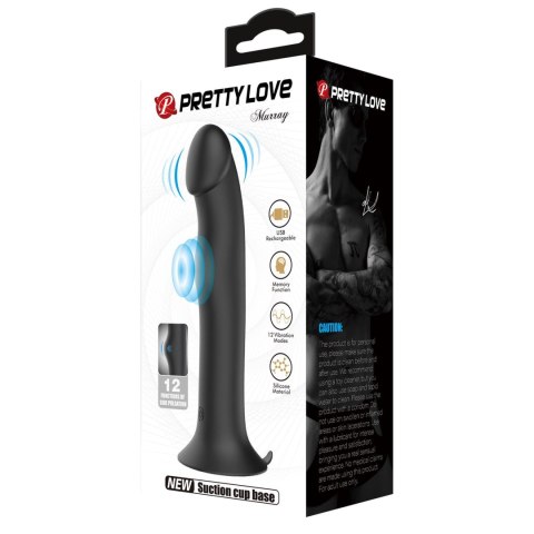 PRETTY LOVE - Murray BLACK, 12 vibration functions 12 pulse wave settings Suction base Baile - Boys of Toys Sp. z. o.o. (dystrybutor)
