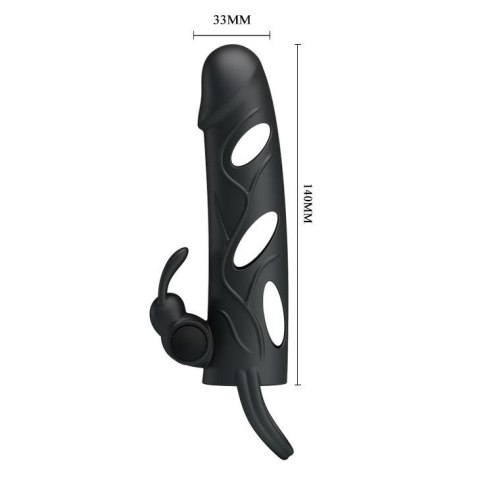 PRETTY LOVE - PENIS SLEEVE WITH BALL STRAP vibration BLACK Baile - Boys of Toys Sp. z. o.o. (dystrybutor)