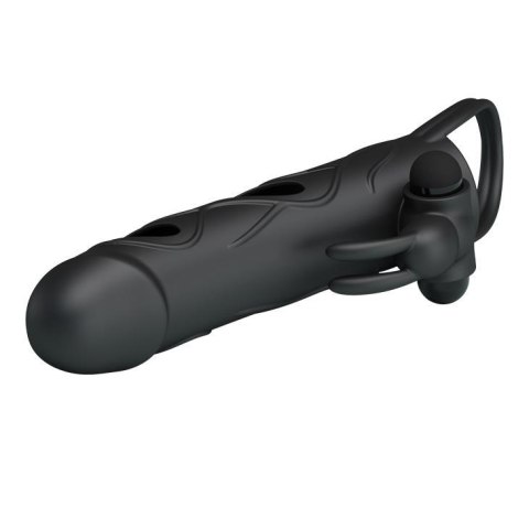 PRETTY LOVE - PENIS SLEEVE WITH BALL STRAP vibration BLACK Baile - Boys of Toys Sp. z. o.o. (dystrybutor)