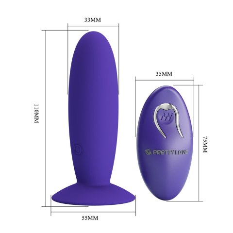 PRETTY LOVE - Remotr control vibrating plug - Youth, Wireless remote control 12 vibration functions Suction base Baile - Boys of Toys Sp. z. o.o. (dystrybutor)