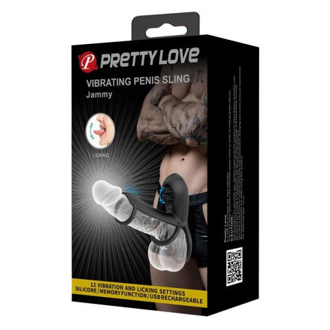 PRETTY LOVE - VIBRATING PENIS SLING Jammy, 12 vibration functions 12 licking settings Memory function Baile - Boys of Toys Sp. z. o.o. (dystrybutor)