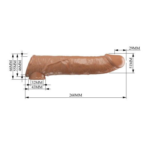 Pretty Love Extension Penis Sleeve with Modular Length Blocks - Dark Brown - 26 cm Baile - Boys of Toys Sp. z. o.o. (dystrybutor)
