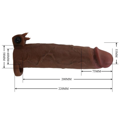 Pretty Love Xerxes - 22 cm Vibrating Penis Sleeve, Dark Brown Baile - Boys of Toys Sp. z. o.o. (dystrybutor)