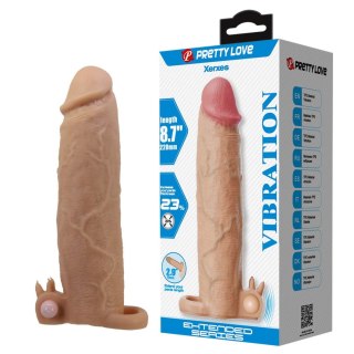 Pretty Love Xerxes - Penis Sleeve with Vibrating Ring, Flesh Color, 22 cm Baile - Boys of Toys Sp. z. o.o. (dystrybutor)