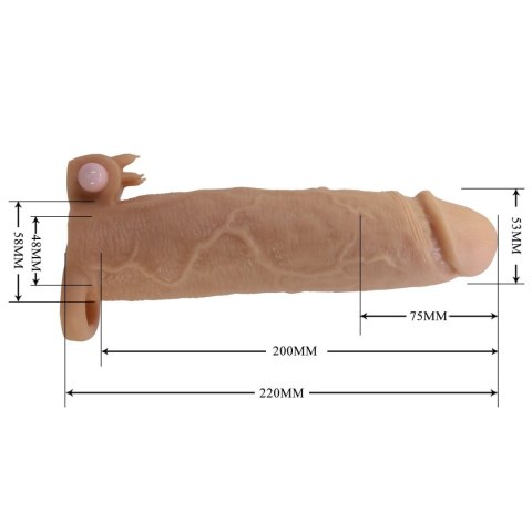 Pretty Love Xerxes - Penis Sleeve with Vibrating Ring, Flesh Color, 22 cm Baile - Boys of Toys Sp. z. o.o. (dystrybutor)