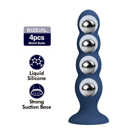 Mr. Play Metal & Liquid Silicone Anal Plug with 4 Metal Balls Baile - Boys of Toys Sp. z. o.o. (dystrybutor)