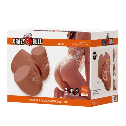 Crazy Bull Briony Realistic Vagina & Anal Masturbator with Vibrations - Brown Baile - Boys of Toys Sp. z. o.o. (dystrybutor)