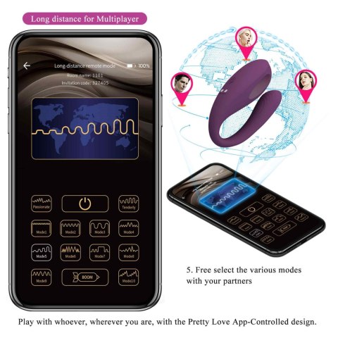 PRETTY LOVE - Aari, 10 vibration functions Mobile APP Long-distance Control 10 thumping functions Baile - Boys of Toys Sp. z. o.o. (dystrybutor)