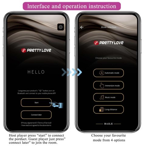 PRETTY LOVE - Klay, 10 vibration functions 10 thrusting settings Mobile APP remote control Baile - Boys of Toys Sp. z. o.o. (dystrybutor)