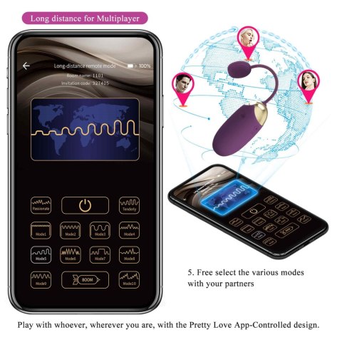 PRETTY LOVE - Klay, 10 vibration functions 10 thrusting settings Mobile APP remote control Baile - Boys of Toys Sp. z. o.o. (dystrybutor)