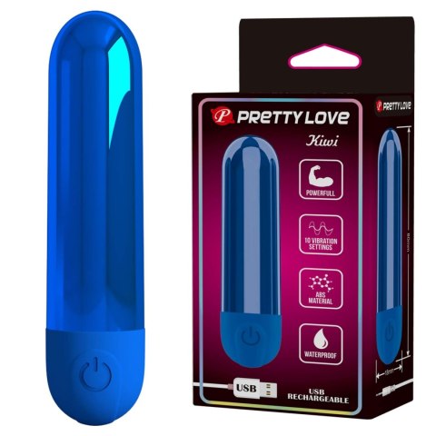 Pretty Love Kiwi - Rechargeable Bullet Vibrator - Blue Baile - Boys of Toys Sp. z. o.o. (dystrybutor)