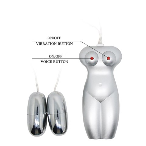 BAILE - Masturbator toy, TPR, double vibrating egg with voice, tighten,shrink 3AAA batteries Baile - Boys of Toys Sp. z. o.o. (dystrybutor)
