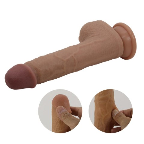 PRETTY LOVE - Tommy 8,9'' Light Brown, 3 vibration functions 3 thrusting settings Suction base Wireless remote control Baile - Boys of Toys Sp. z. o.o. (dystrybutor)