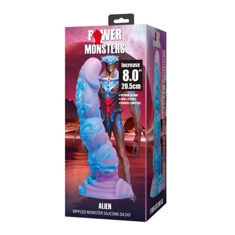 Power Monsters Alien - 20.5 cm Rippled Monster Silicone Dildo Baile - Boys of Toys Sp. z. o.o. (dystrybutor)