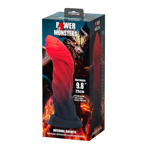 Power Monsters Infernal Goliath - 25 cm Rippled Monster Silicone Dildo Baile - Boys of Toys Sp. z. o.o. (dystrybutor)
