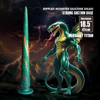 Power Monsters Verdant Titan - 47 cm Rippled Monster Silicone Dildo Baile - Boys of Toys Sp. z. o.o. (dystrybutor)