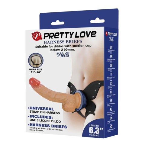 Pretty Love Wells 6.3" Silicone Dildo with Harness Briefs Baile - Boys of Toys Sp. z. o.o. (dystrybutor)