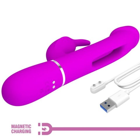 PRETTY LOVE - Kampas Rabbit 3 in 1, multifunction vibrator with tongue violet Baile - Boys of Toys Sp. z. o.o. (dystrybutor)